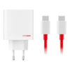 OnePlus 80W Dual Ports SUPERVOOC Adapter Type-C + Type-A with USB-C Cable - White